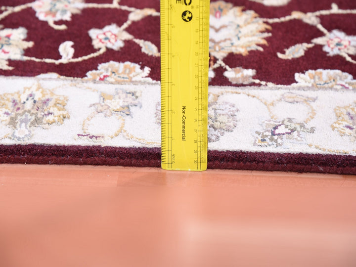 2'8" x 14'1" New Hand Knotted Red Wool & Silk Runner Oriental Rug - MOA10275056
