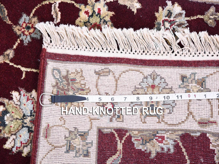 2'8" x 14'1" New Hand Knotted Red Wool & Silk Runner Oriental Rug - MOA10275056