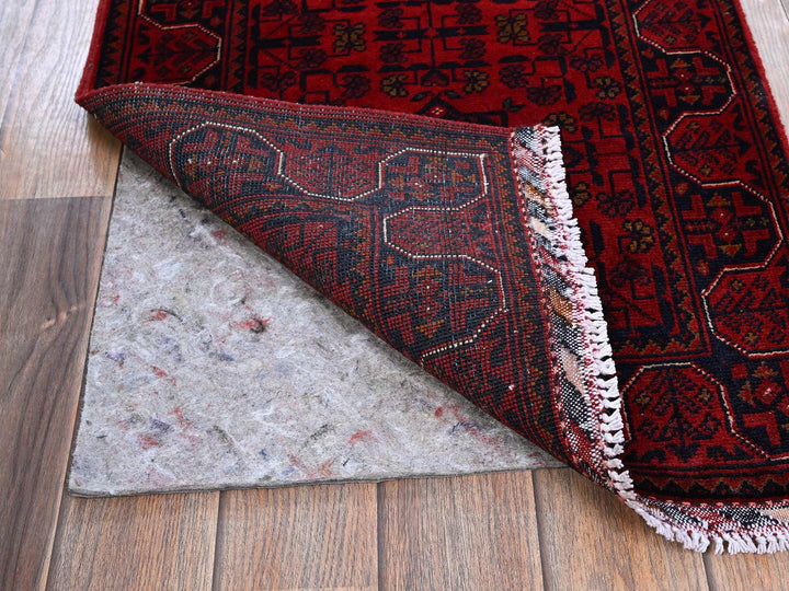 1'10" x 4'10" New Hand Knotted Red Wool Runner Oriental Rug - MOA102750