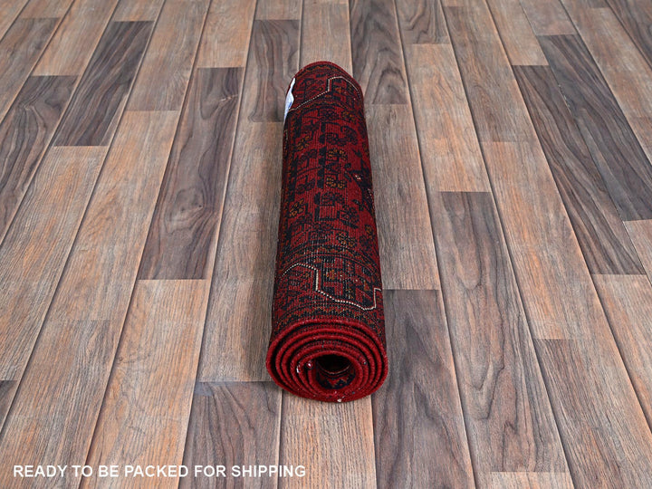 1'10" x 4'10" New Hand Knotted Red Wool Runner Oriental Rug - MOA102750