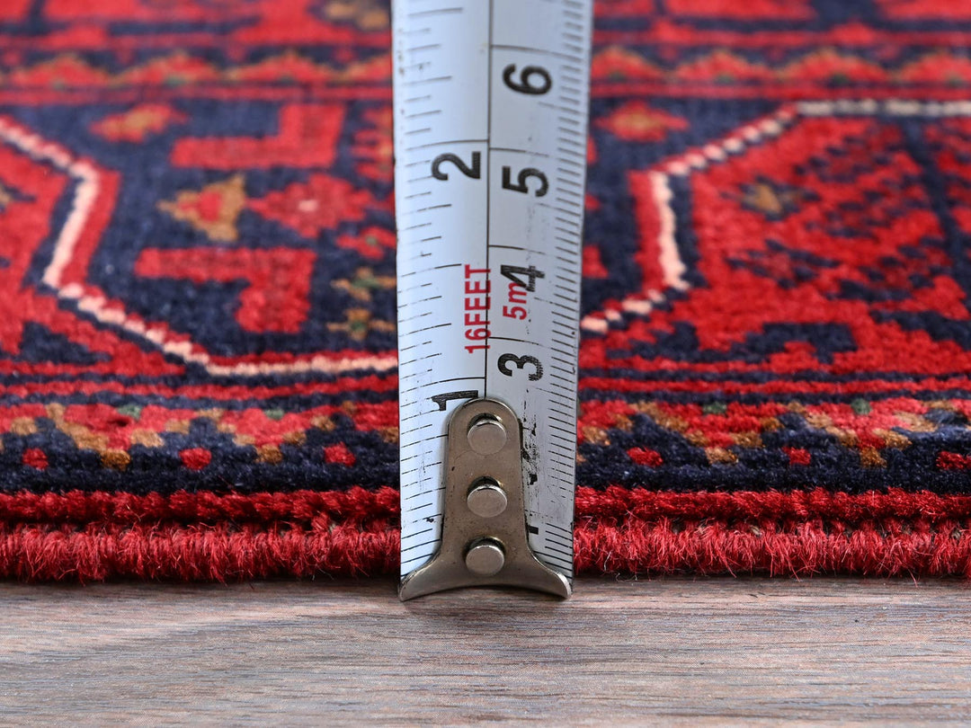 1'10" x 4'10" New Hand Knotted Red Wool Runner Oriental Rug - MOA102750