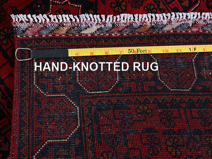 1'10" x 4'10" New Hand Knotted Red Wool Runner Oriental Rug - MOA102750