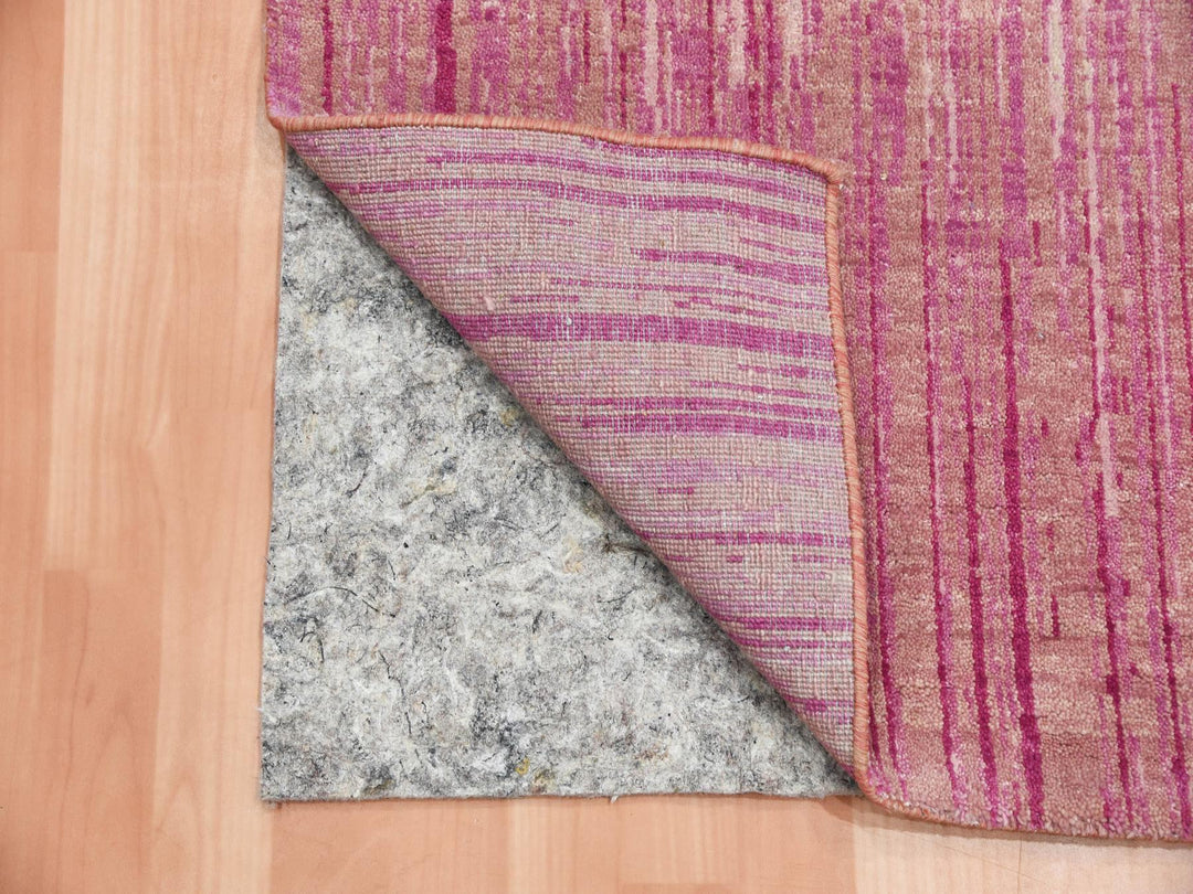 2'7" x 10'0" New Hand Knotted Pink Wool Runner Oriental Rug - MOA10275109