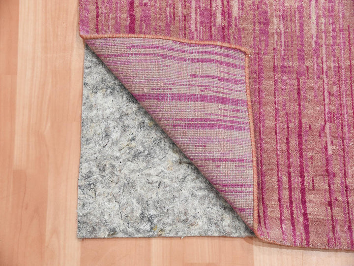 2'7" x 10'0" New Hand Knotted Pink Wool Runner Oriental Rug - MOA10275109