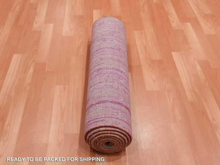 2'7" x 10'0" New Hand Knotted Pink Wool Runner Oriental Rug - MOA10275109