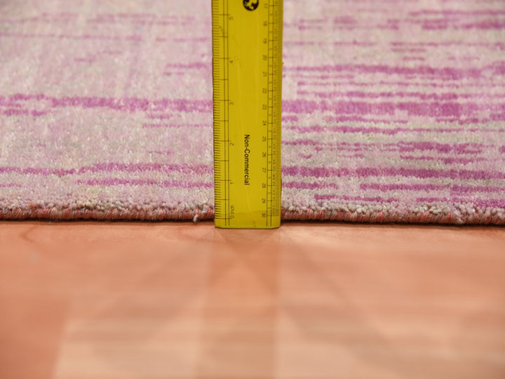 2'7" x 10'0" New Hand Knotted Pink Wool Runner Oriental Rug - MOA10275109