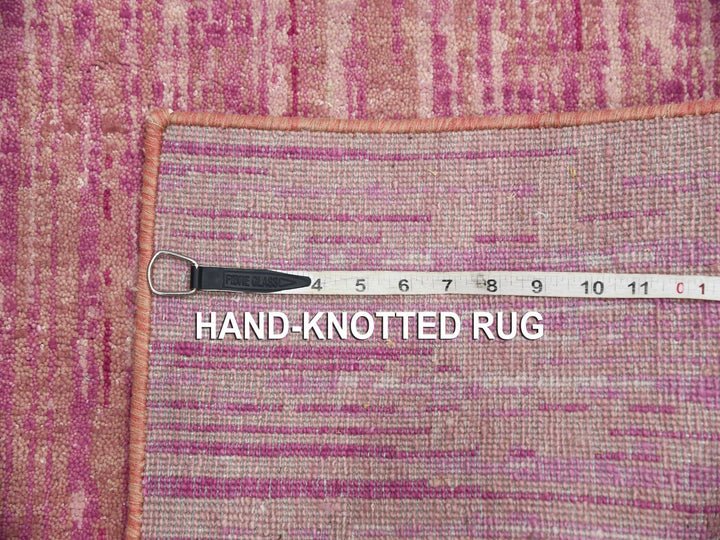 2'7" x 10'0" New Hand Knotted Pink Wool Runner Oriental Rug - MOA10275109