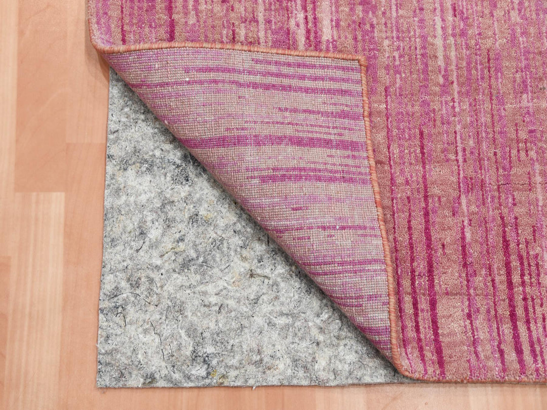 2'6" x 10'1" New Hand Knotted Pink Wool Runner Oriental Rug - MOA10275110