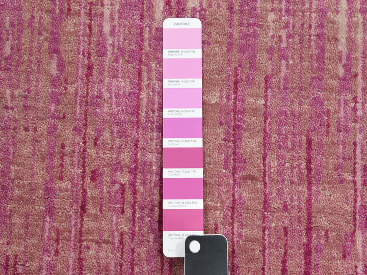 2'6" x 10'1" New Hand Knotted Pink Wool Runner Oriental Rug - MOA10275110
