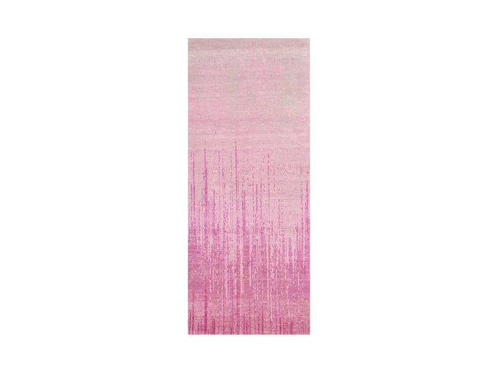 2'6" x 6'4" New Hand Knotted Pink Wool Runner Oriental Rug - MOA10275111