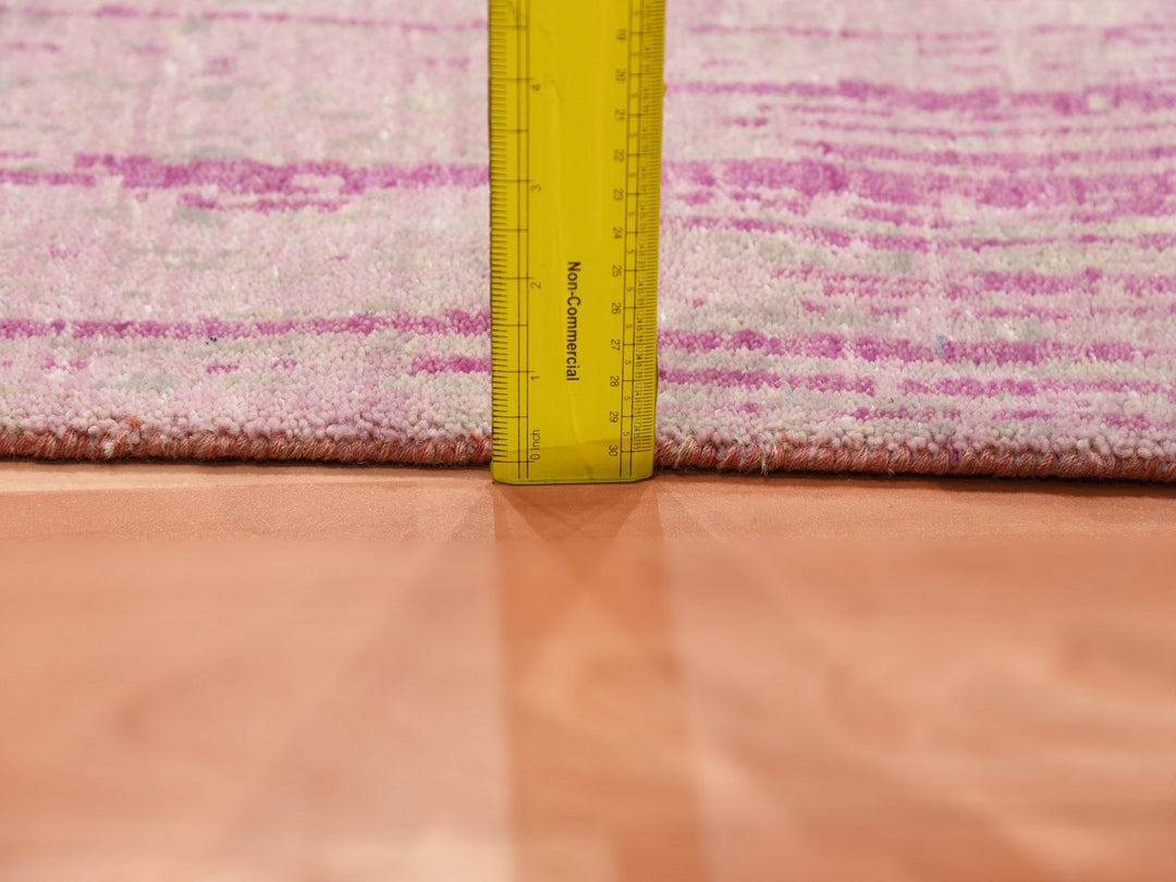 2'6" x 6'4" New Hand Knotted Pink Wool Runner Oriental Rug - MOA10275111