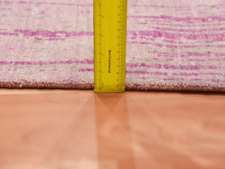 2'6" x 6'4" New Hand Knotted Pink Wool Runner Oriental Rug - MOA10275111