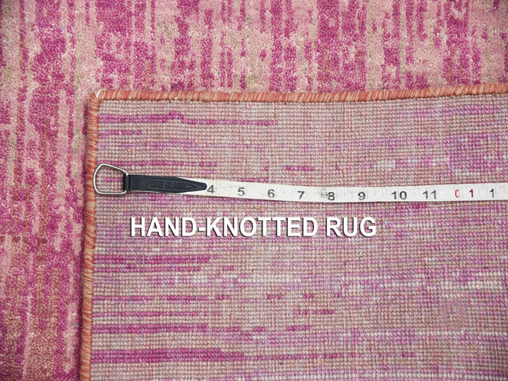 2'6" x 6'4" New Hand Knotted Pink Wool Runner Oriental Rug - MOA10275111