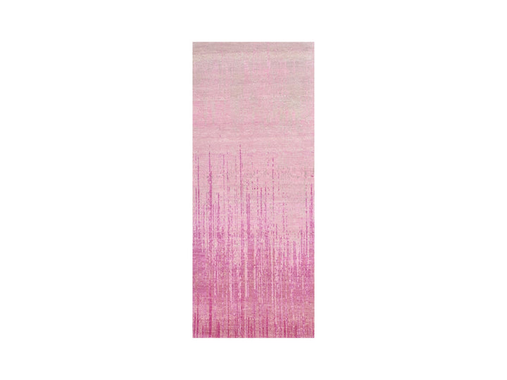 2'6" x 6'5" New Hand Knotted Pink Wool Runner Oriental Rug - MOA10275112