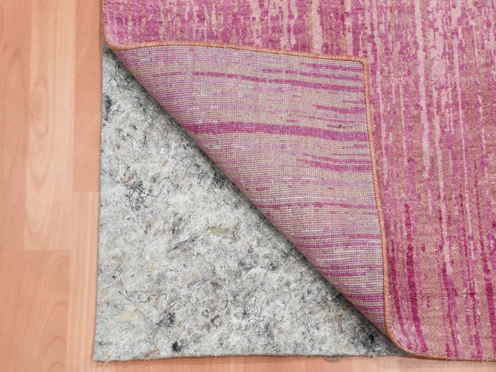 2'6" x 6'5" New Hand Knotted Pink Wool Runner Oriental Rug - MOA10275112