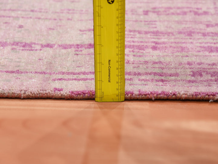 2'6" x 6'5" New Hand Knotted Pink Wool Runner Oriental Rug - MOA10275112