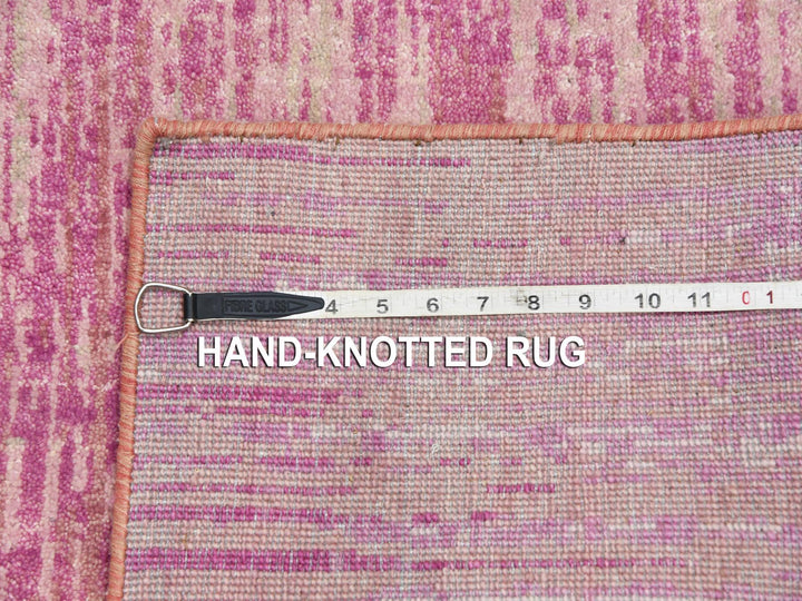 2'6" x 6'5" New Hand Knotted Pink Wool Runner Oriental Rug - MOA10275112