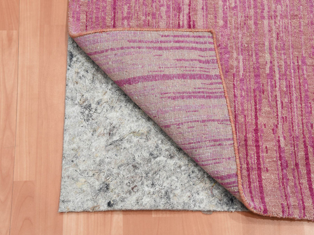 2'7" x 8'3" New Hand Knotted Pink Wool Runner Oriental Rug - MOA10275113