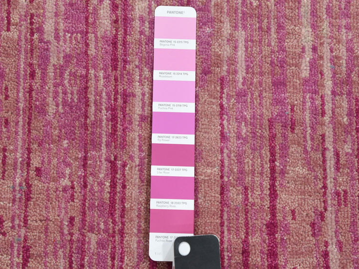 2'7" x 8'3" New Hand Knotted Pink Wool Runner Oriental Rug - MOA10275113