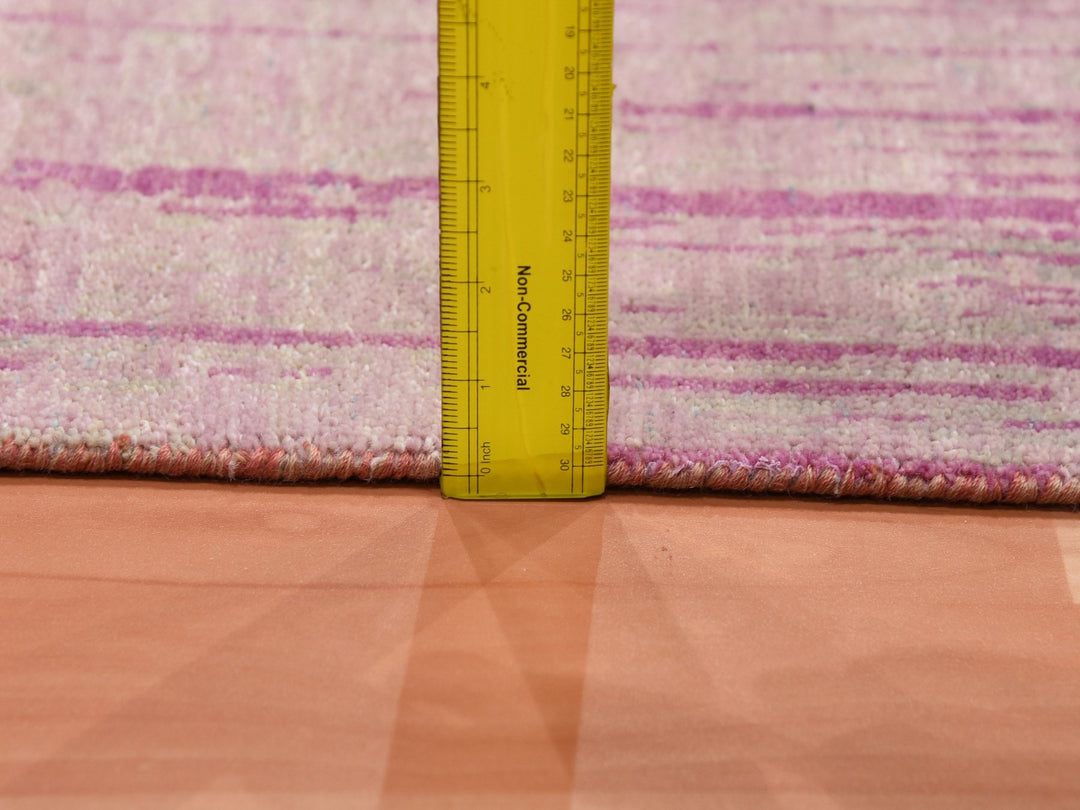 2'7" x 8'3" New Hand Knotted Pink Wool Runner Oriental Rug - MOA10275113