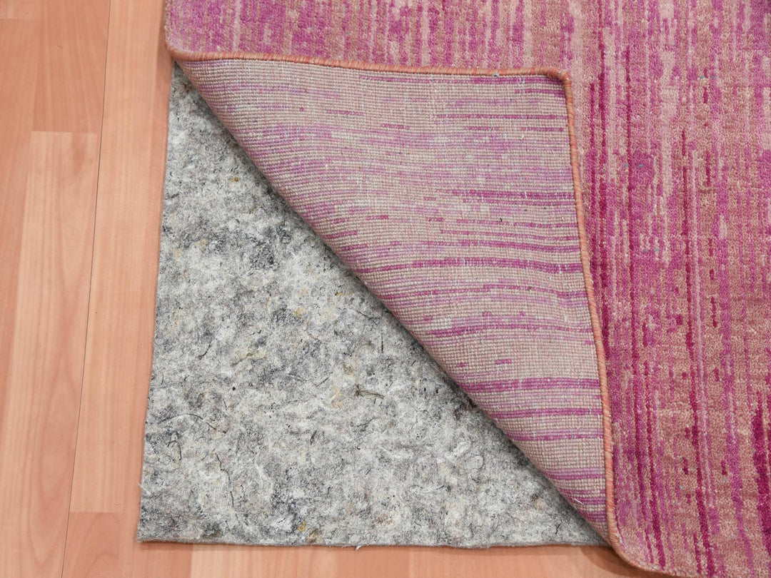 2'7" x 8'4" New Hand Knotted Pink Wool Runner Oriental Rug - MOA10275114