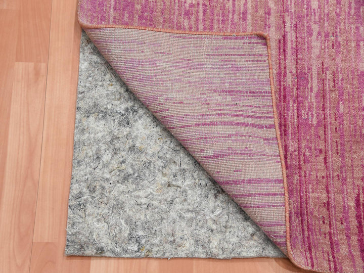 2'7" x 8'4" New Hand Knotted Pink Wool Runner Oriental Rug - MOA10275114