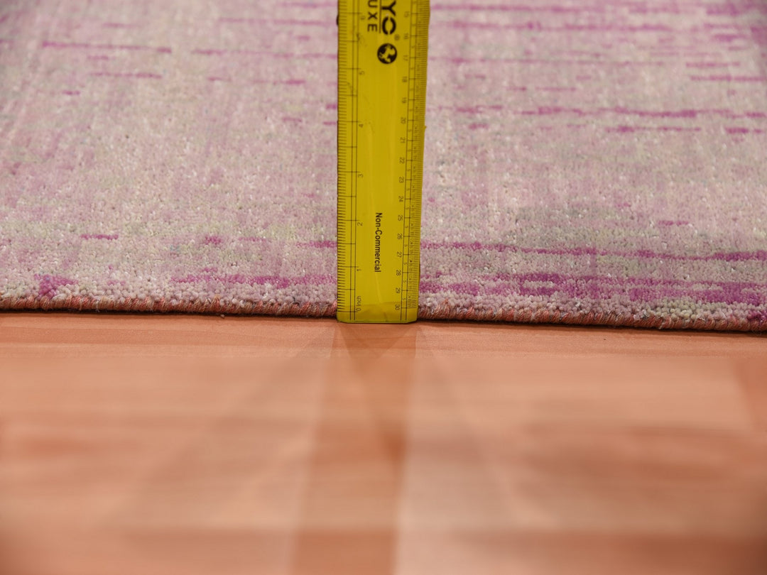 2'7" x 8'4" New Hand Knotted Pink Wool Runner Oriental Rug - MOA10275114