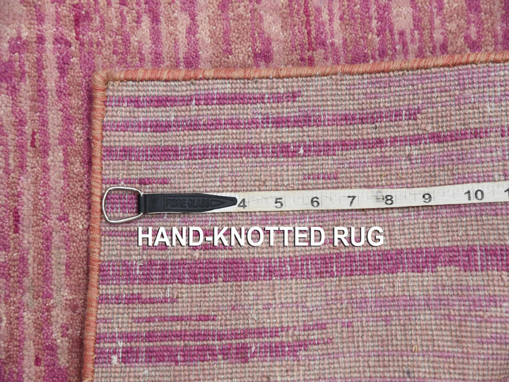 2'7" x 8'4" New Hand Knotted Pink Wool Runner Oriental Rug - MOA10275114