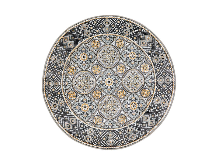 6'2" x 6'2" New Hand Knotted Brown Wool & Pure Silk Round Oriental Rug - MOA10275129