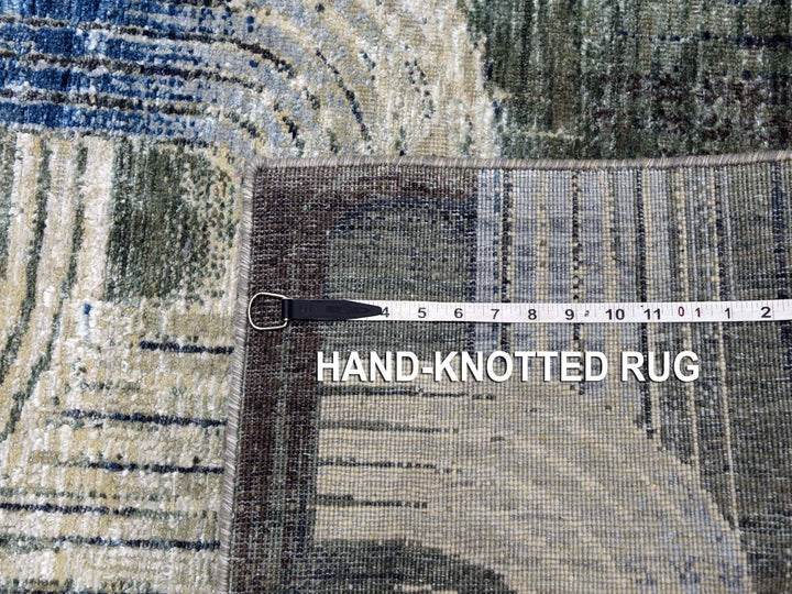 4'0" x 6'1" New Hand Knotted Blue Wool & Silk Rectangle Oriental Rug - MOA10275131