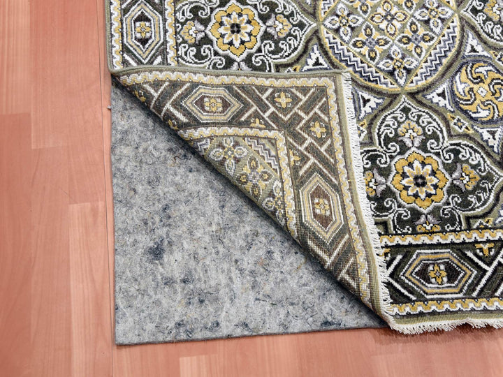 4'0" x 6'2" New Hand Knotted Brown Wool & Silk Rectangle Oriental Rug - MOA10275132