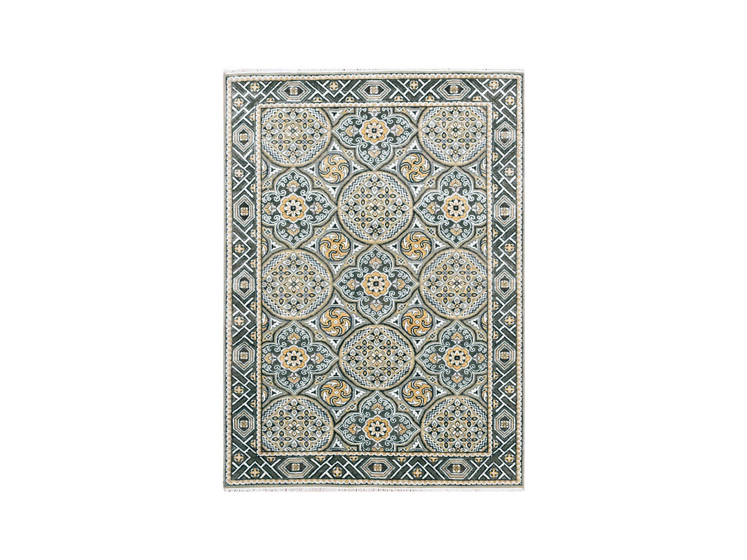 4'0" x 6'2" New Hand Knotted Brown Wool & Silk Rectangle Oriental Rug - MOA10275133