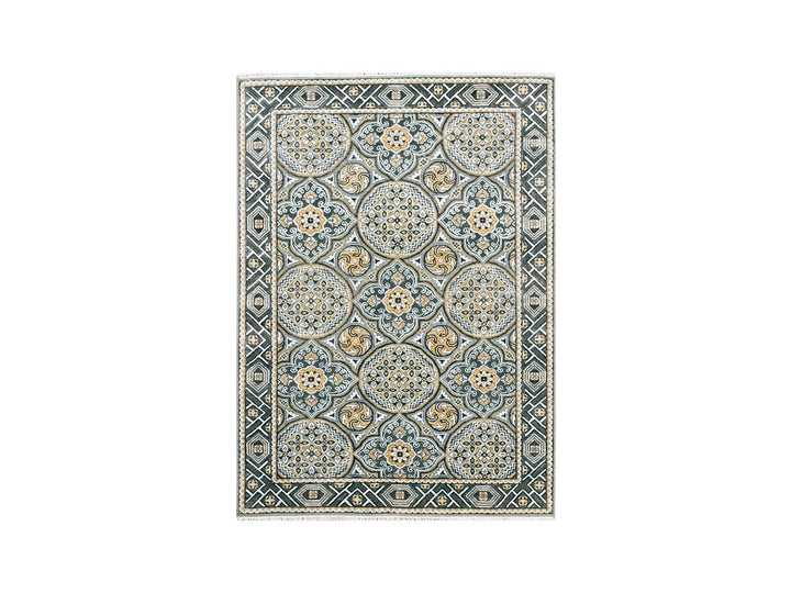 4'0" x 6'2" New Hand Knotted Brown Wool & Silk Rectangle Oriental Rug - MOA10275133