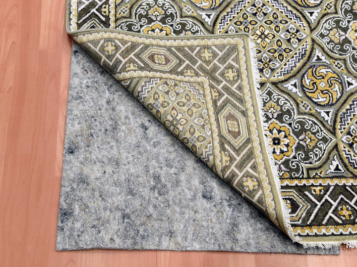 4'0" x 6'2" New Hand Knotted Brown Wool & Silk Rectangle Oriental Rug - MOA10275133