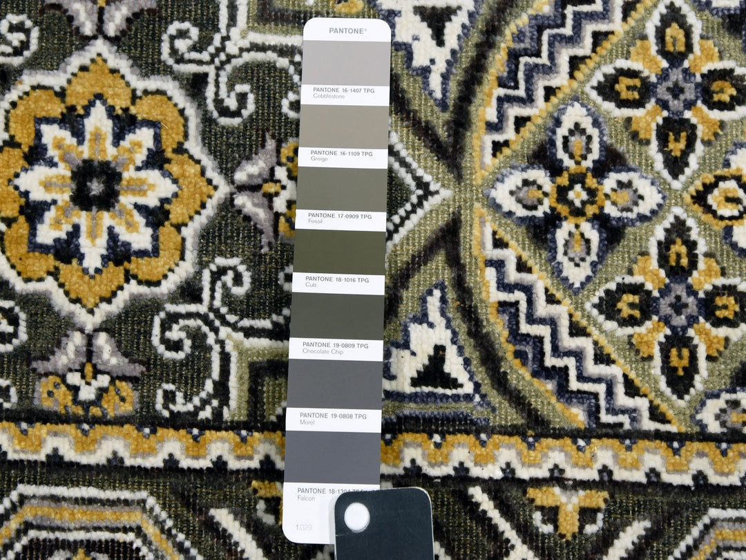 4'0" x 6'2" New Hand Knotted Brown Wool & Silk Rectangle Oriental Rug - MOA10275133