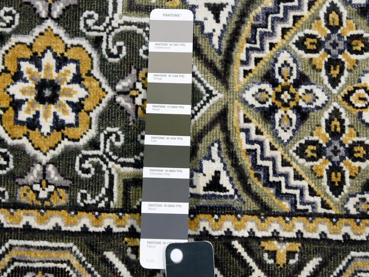 4'0" x 6'2" New Hand Knotted Brown Wool & Silk Rectangle Oriental Rug - MOA10275133