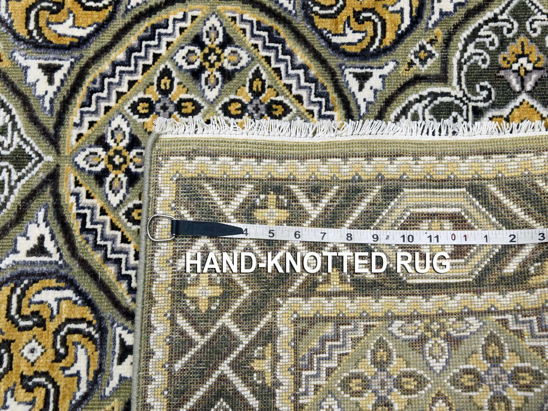 4'0" x 6'2" New Hand Knotted Brown Wool & Silk Rectangle Oriental Rug - MOA10275133