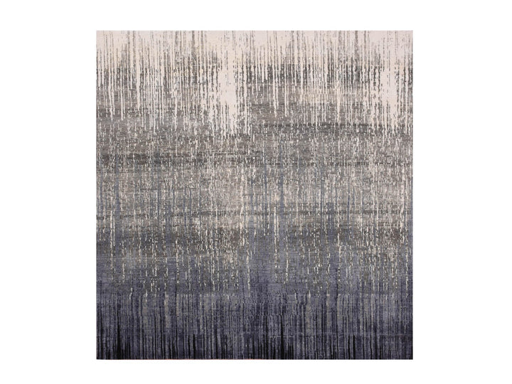 8'0" x 8'4" New Hand Knotted Grey Wool Square Oriental Rug - MOA10275143