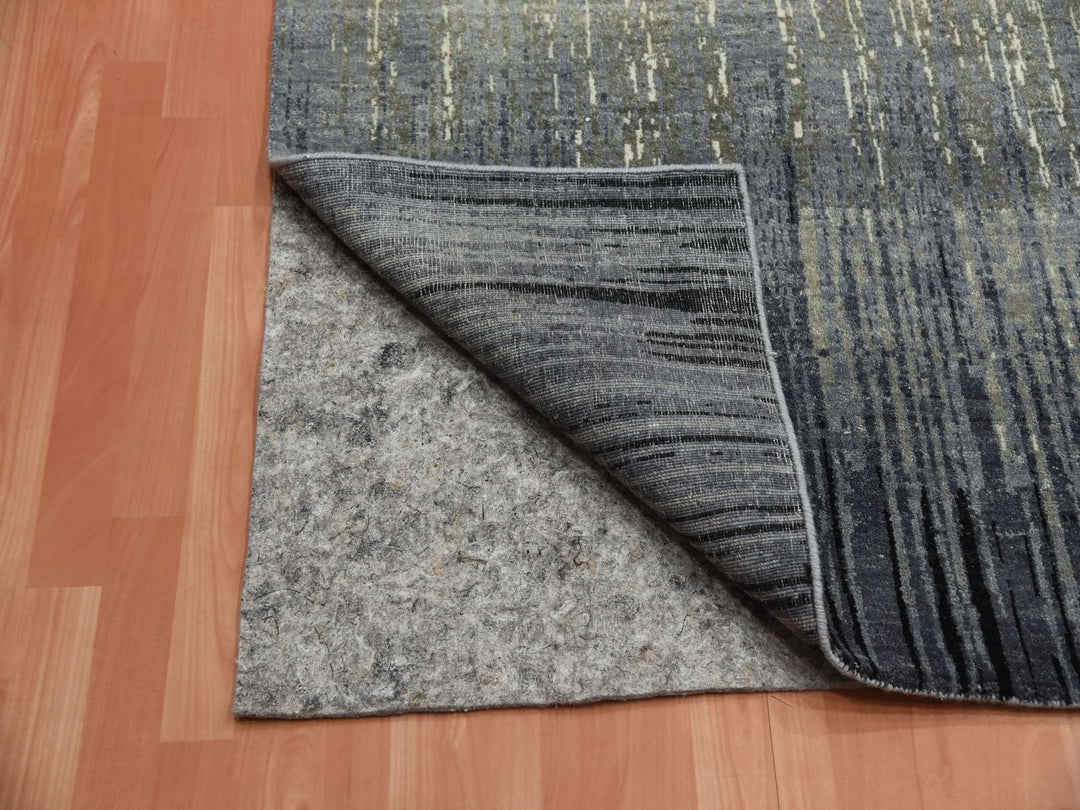 8'0" x 8'4" New Hand Knotted Grey Wool Square Oriental Rug - MOA10275143