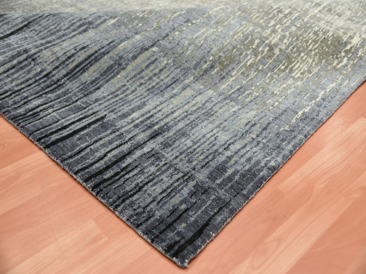 8'0" x 8'4" New Hand Knotted Grey Wool Square Oriental Rug - MOA10275143