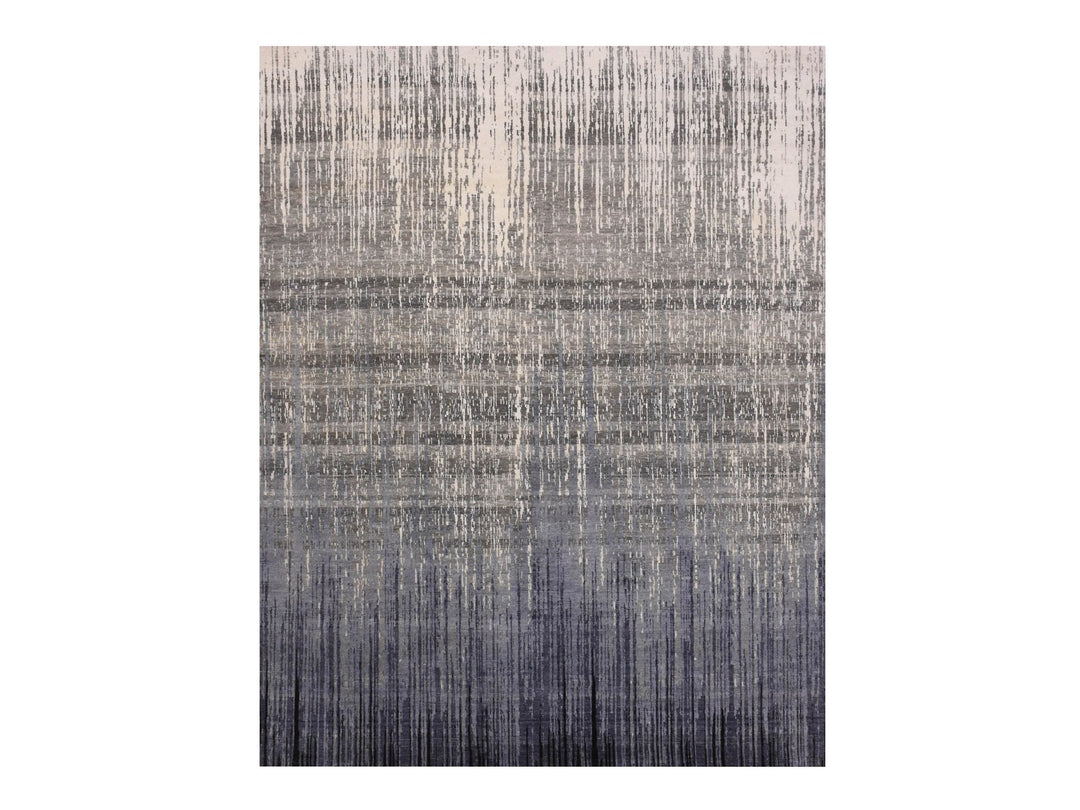 8'0" x 10'3" New Hand Knotted Grey Wool Rectangle Oriental Rug - MOA10275144