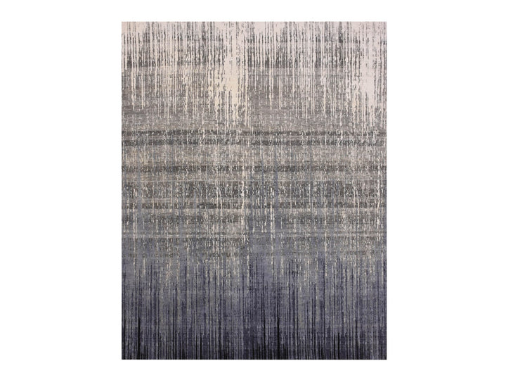 8'0" x 10'3" New Hand Knotted Grey Wool Rectangle Oriental Rug - MOA10275144