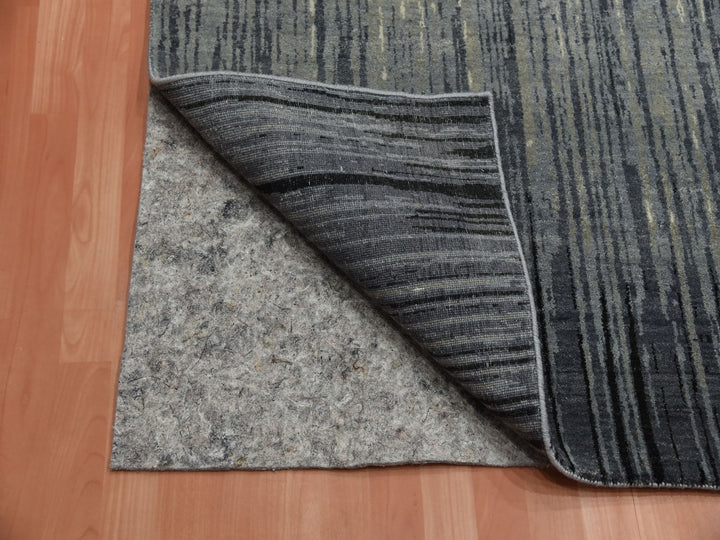 8'0" x 10'3" New Hand Knotted Grey Wool Rectangle Oriental Rug - MOA10275144