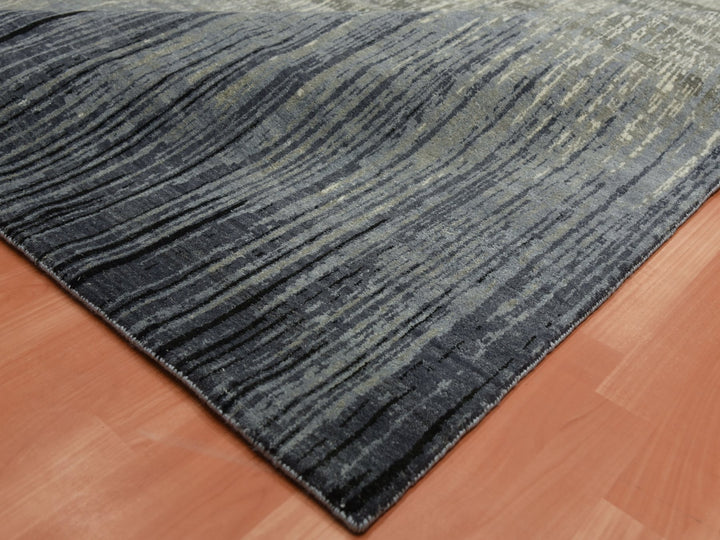8'0" x 10'3" New Hand Knotted Grey Wool Rectangle Oriental Rug - MOA10275144