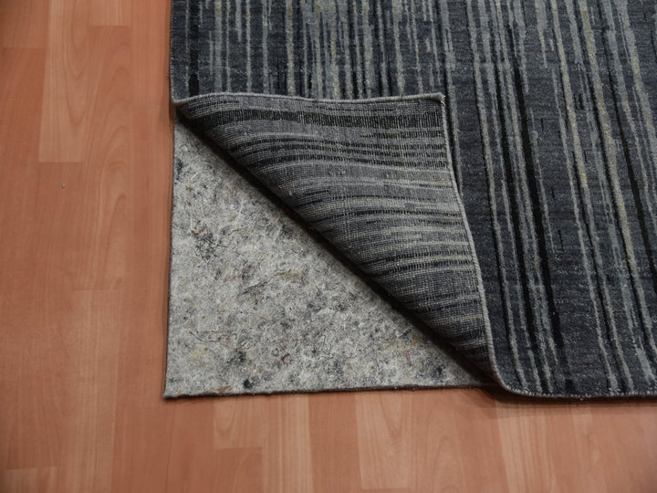 14'0" x 18'1" New Hand Knotted Grey Wool Rectangle Oriental Rug - MOA10275150