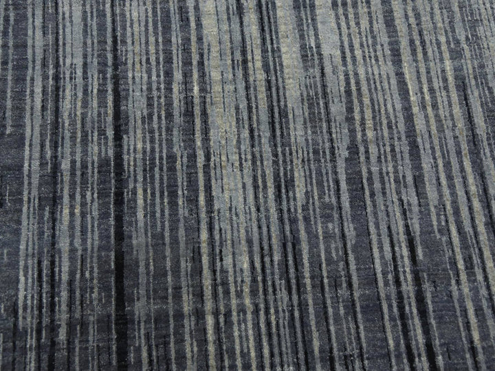 14'0" x 18'1" New Hand Knotted Grey Wool Rectangle Oriental Rug - MOA10275150