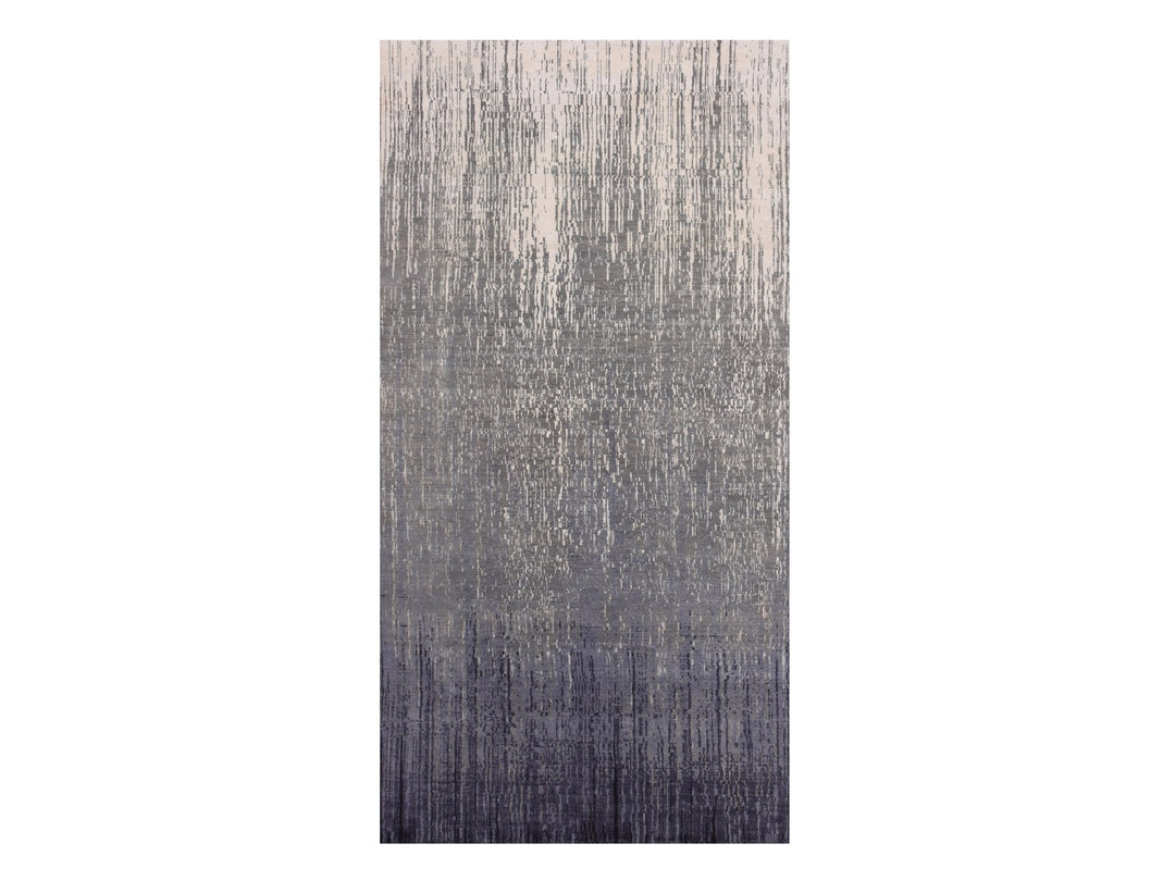 6'1" x 12'1" New Hand Knotted Grey Wool Runner Oriental Rug - MOA10275154