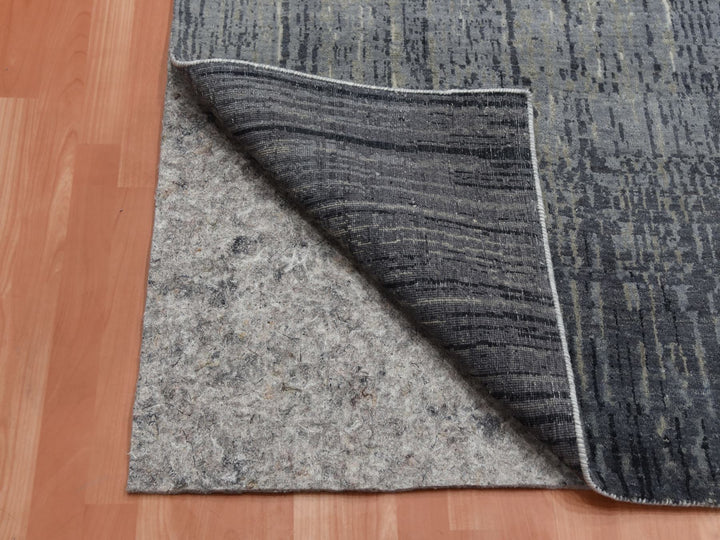6'1" x 12'1" New Hand Knotted Grey Wool Runner Oriental Rug - MOA10275154