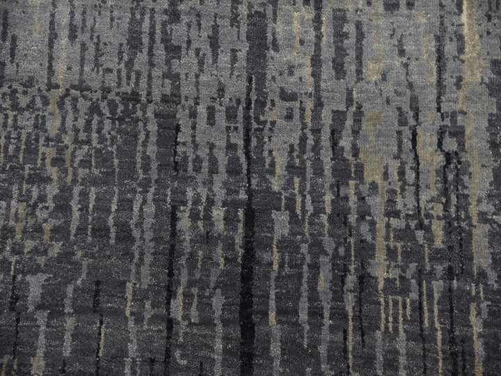 6'1" x 12'1" New Hand Knotted Grey Wool Runner Oriental Rug - MOA10275154