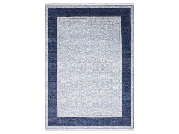 12'2" x 15'3" New Hand Knotted Blue Wool Rectangle Oriental Rug - MOA10275169